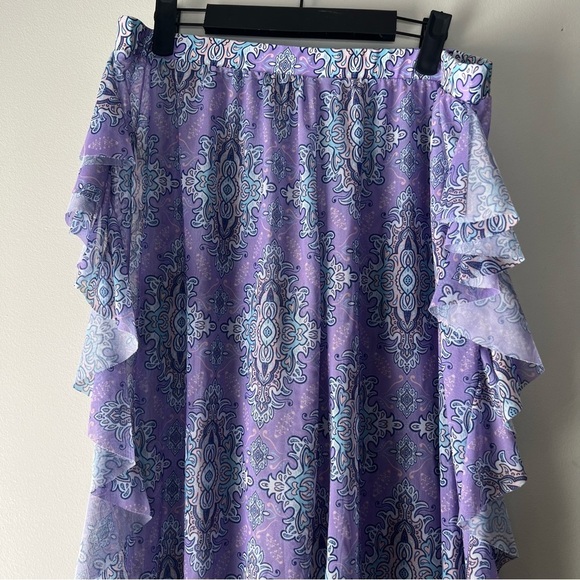 Shein Ruffle Swim in lilac and pink blue paisley print pants size 3XL tag size - Picture 7 of 7
